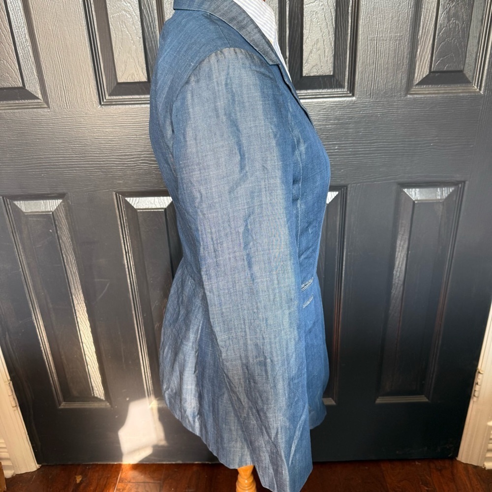 Classic Single-Button Navy Blue Blazer - Picture 9 of 16
